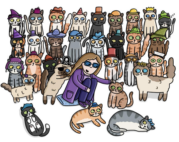 Hatted cats