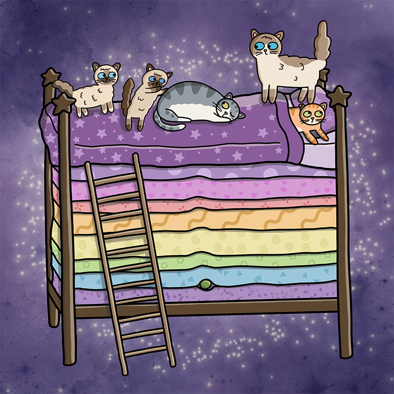 Cat princess and the pea