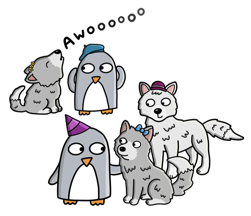 Penguins and wolves