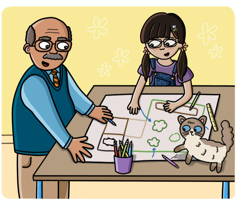 Grandad and girl